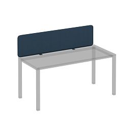 Экран настольный фронтальный тканевый, с кронштейнами для стола 160 Комфорт КФ МР С 866 BA40 синий / металлокаркас серый - Фото предпросмотра