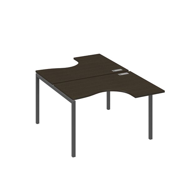 Рабочая станция столы Классика (2х120) каркас DUE A4 А4 Б2 180 БП венге / металлокаркас антрацит - Вид 1