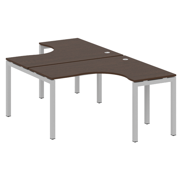 Metal System Quattro Р. ст. криволинейная на П-образном м/к 50БП.РАС-СА-2.3 Венге/Серый металл 1400*2435*750 - Вид 1