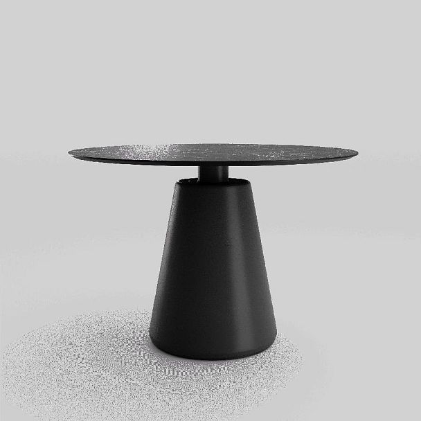 Стол круглый Ikon 100, керамика матовая, черная - Вид 1