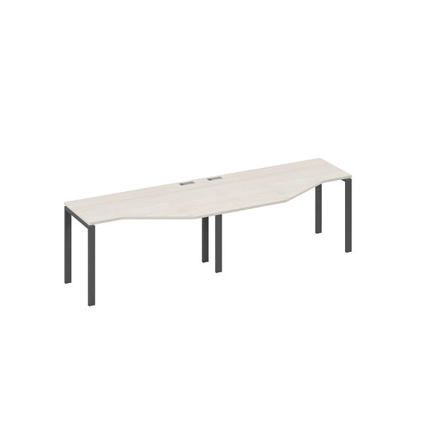 Рабочая станция столы Техно на металлокаркасе UNO (2х140) A4 А4 Б1 053-2 БП дуб / металлокаркас антрацит - Вид 1