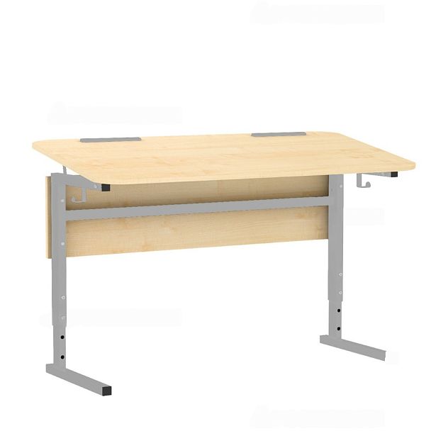 Стол ученический 114Рп, 2-местный, регулир. высота и наклон столешницы 0-10° на прямоугольной трубе (м/к Коричневый, Серый, Черный), гр.5-7 - Вид 4