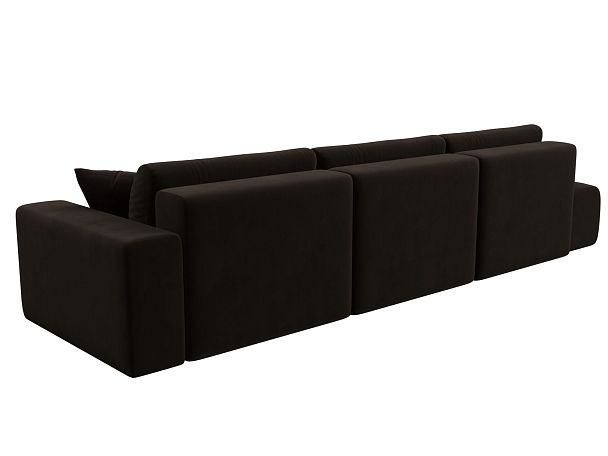 Диван прямой Лига-036 Модерн Лонг подлокотник справа Микровельвет коричневый - Вид 5