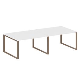 Metal System Перег. стол (2 столешницы) на О-образном м/к БО.ПРГ-2.3 Белый/Мокко металл 2800*1235*750 - Фото предпросмотра