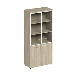 Шкаф для документов со стеклянными прозрачными дверьми в рамке Патриот ПТ 0783 дуб скандинавский - Фото предпросмотра