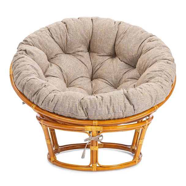 Кресло Папасан/Papasan (23/01 W) /с подушкой и ремешками/Cognac (коньяк) - Вид 4