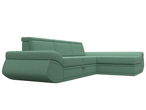 Диван угловой Лига-032 правый угол Рогожка зеленый - Вид 3