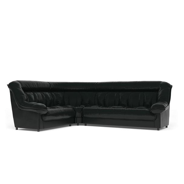 Диван угловой 2У3 Эдельвейс Ed/2y3 экокожа черная CN1114 - Вид 1