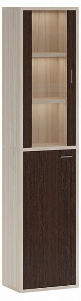 Шкаф-витрина Домино СУ(ш1в2)+1ФГ+1ФС Венге/Карамель - Вид 1