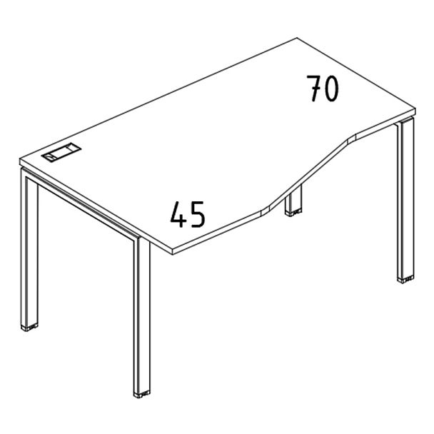 Стол эргономичный левый "Техно" на металлокаркасе UNO A4 А4 Б1 063 БП мокко премиум / металлокаркас антрацит - Вид 3