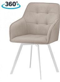 Кресло поворотное Мони Серо-бежевый E30 / белый - Фото предпросмотра