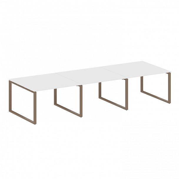 Стол для переговоров "Metal System" БО.ПРГ-3.2 белый/мокко - Вид 1