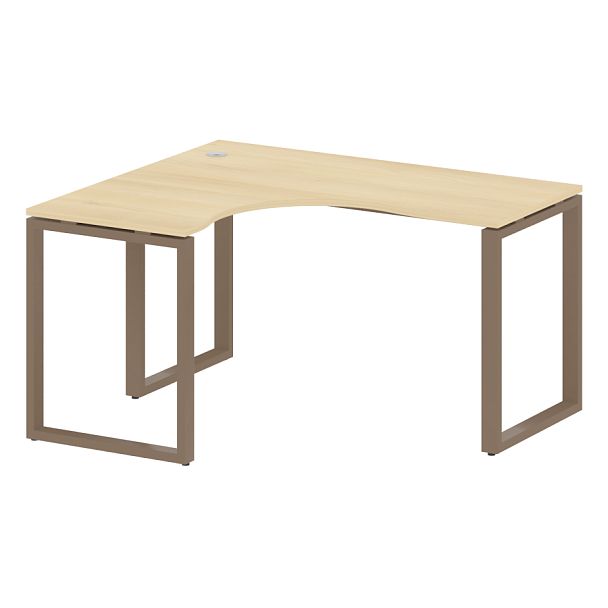 Metal System Стол криволинейный левый на О-образном м/к БО.СА-3 (L) Акация/Мокко металл 1400*1200*750 - Вид 1