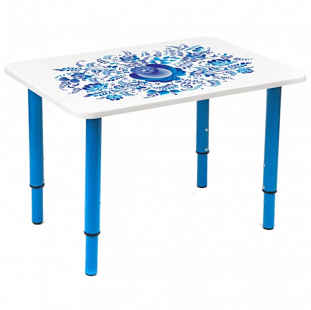 Детский стол Кузя с росписью Гжельма, гр.0-3 - Вид 1