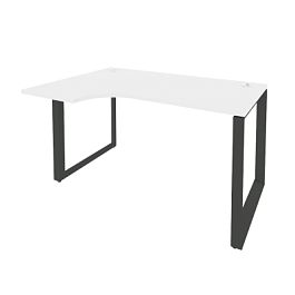 Onix Стол эргономичный левый на О-образном м/к O.MO-SA-2 (L) Белый бриллиант/Антрацит металл 1380*980*750 (720/460) - Фото предпросмотра