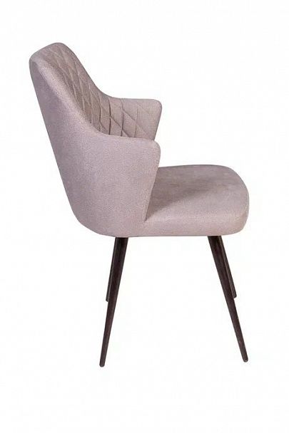 Стул поворотный на 360 градусов Hunt ромб, бархат пепельно-бежевый 25 / чёрный конус - Вид 3