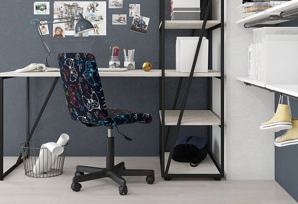 Кресло CHAIRMAN KIDS 109, пластик черный, ткань велюр, принт GAME - Вид 7