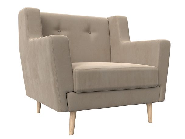 Кресло Брайтон (полностью велюр бежевый) - Вид 1