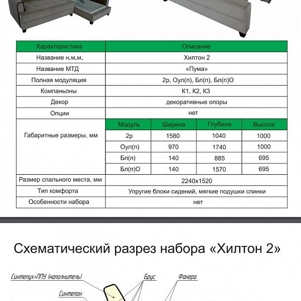 Угловой диван "Хилтон" - Вид 4