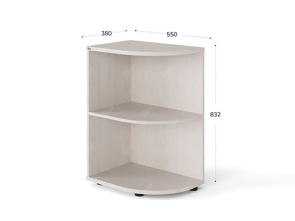 UNITY РШ-14Г ДУБ МОЛОЧНЫЙ Стеллаж открытый Угловой 380х550х832 - Вид 1