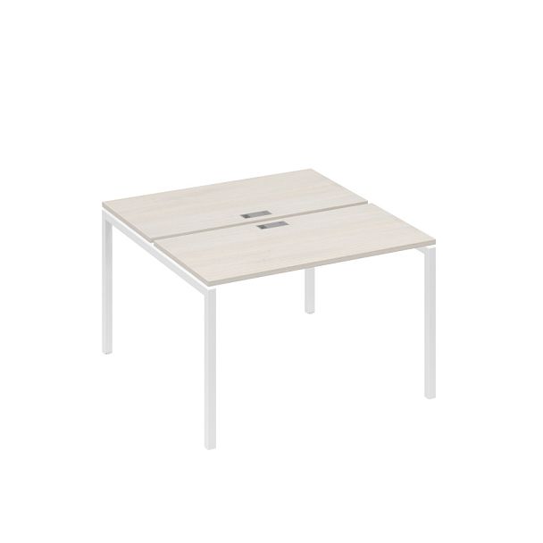 Рабочая станция с опорами DUE (2х120) A4 А4 Б2 170 БП дуб / металлокаркас белый - Вид 1