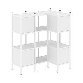 Loft Угловой внутренний стеллаж наборный VR.L-29 Белый бриллиант/Белый металл 1278*862*1458 - Фото предпросмотра