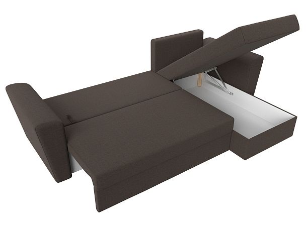 Диван угловой Амстердам Лайт правый угол Рогожка коричневый - Вид 9
