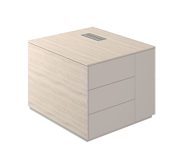 Тумба опорная Atlas 800x900x630 обвязка YN, фасады GS, правая - Вид 1