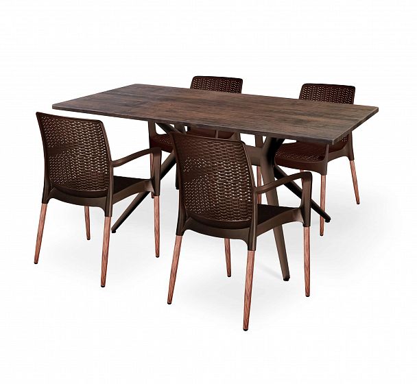 Обеденная группа Sheffilton SHT-DS163 палисандр/коричневый/темный орех - Вид 1