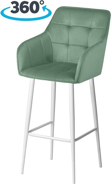 Комплект барных поворотных кресел Мони К, Confetti aquamarine/белый, 2 шт. - Вид 1