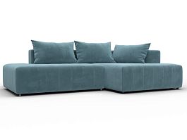 Диван угловой Лига-103 НПБ угол правый Велюр бирюзовый - Фото предпросмотра
