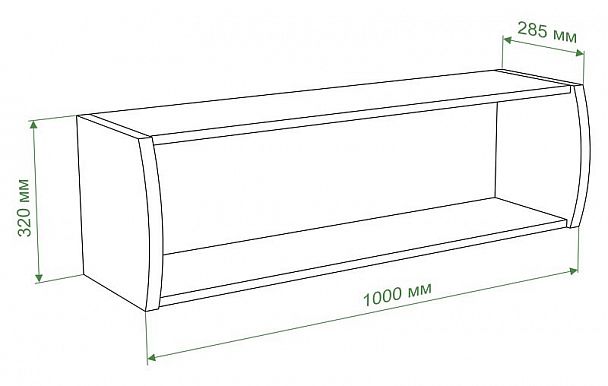 Полка навесная Бартоло ПНД Карамель - Вид 3
