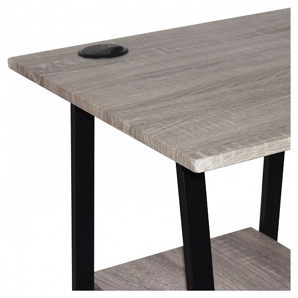 Стол на металлокаркасе BRABIX "LOFT CD-006", 1200х500х730 мм, 2 полки, цвет дуб антик, 641225 - Вид 7