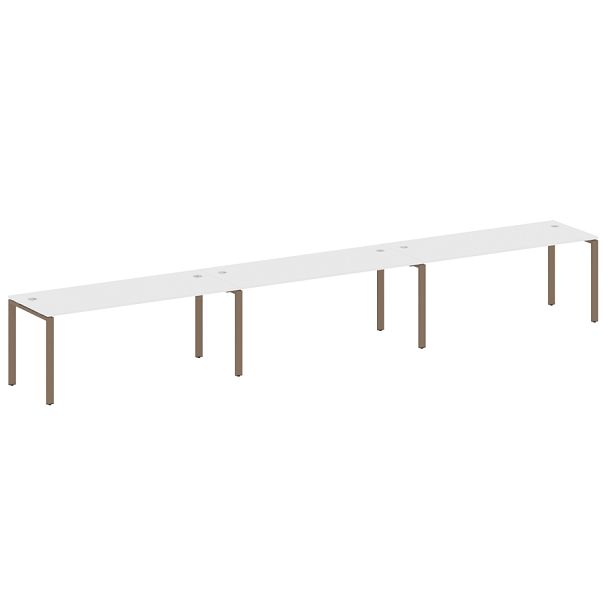 Metal System Р. ст. на 3 раб. места на П-образном м/к БП.СМ-3.5 Белый/Мокко металл 5400*720*750 - Вид 1