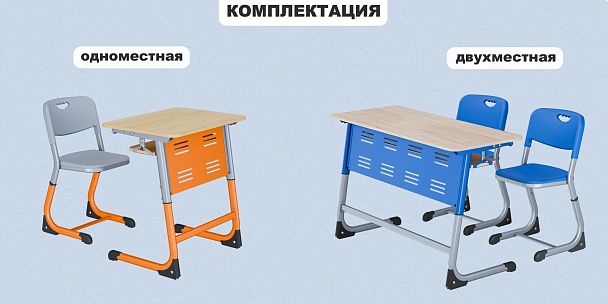 Парта Smart на плоскоовале 2М с РН (столеш. ЛДСП ЗУ, экран ЛДСП, полка), гр.3-5 - Вид 16