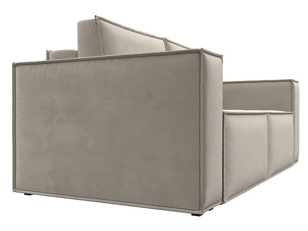 Диван прямой Куба мини Микровельвет бежевый - Вид 3