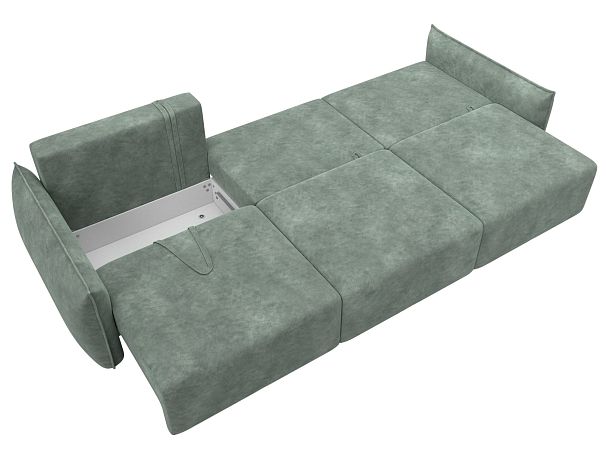 Диван прямой Лига-051 НПБ Лонг Велюр зеленый - Вид 9