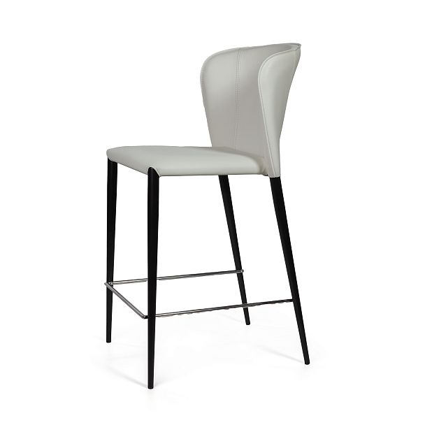 Стул полубарный Albert, кожа белый - Вид 3