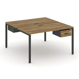 Concept Рабочая станция 2 сторонняя с подвесными тумбами на 2 места CN.DRS-109 W Сандал Янтарный/Антрацит/Металл Антрацит 980*1480*750 - Фото предпросмотра