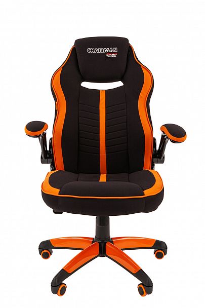 Кресло CHAIRMAN GAME 19, ткань, черный/оранжевый - Вид 2
