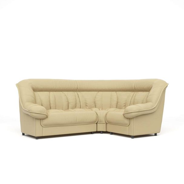 Диван угловой 2У1 Эдельвейс Ed/2y1 экокожа бежевая CN1123 - Вид 1