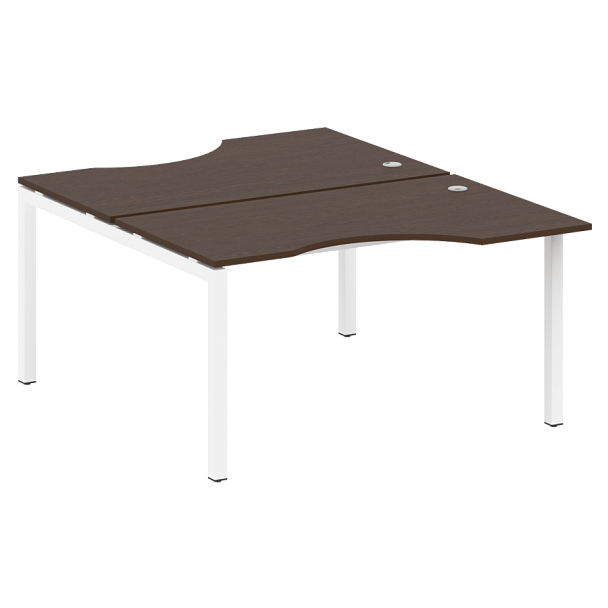 Metal System Quattro Р. ст. криволинейная на П-образном м/к 50БП.РАС-СА-2.2 Венге/Белый металл 1400*1835*750 - Вид 1