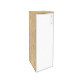 Onix Шкаф средний узкий левый O.SU-2.4 R (L) white Тиквуд светлый/Стекло 400*420*1207 - Фото предпросмотра