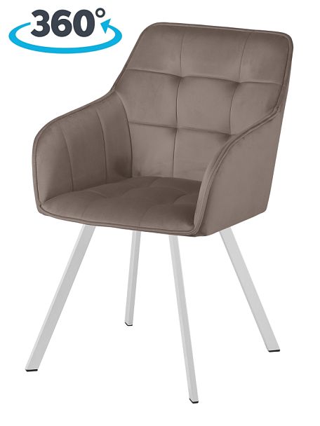 Комплект кресел поворотных Мони, Confetti mocco/белый, 2 шт. - Вид 1