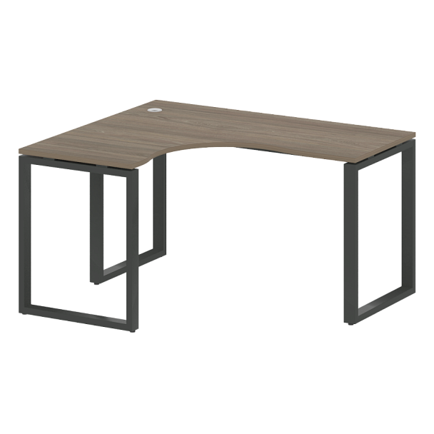 Metal System Стол криволинейный левый на О-образном м/к БО.СА-3 (L) Вяз/Антрацит металл 1400*1200*750 - Вид 1