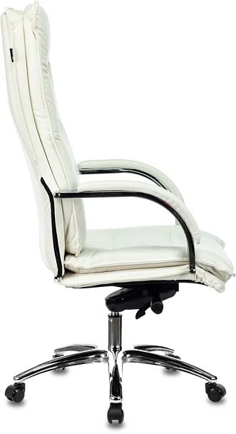 Кресло руководителя Бюрократ T-9927SL слоновая кость кожа крестов. хром - Вид 2