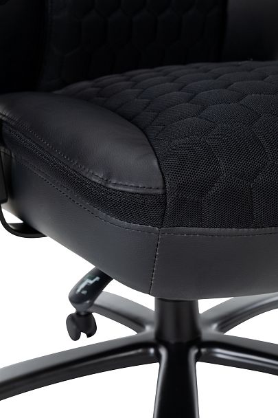 Кресло CHAIRMAN CH414, экокожа/ткань, черный - Вид 6