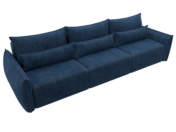 Диван прямой Лига-051 НПБ Лонг Велюр синий - Вид 6