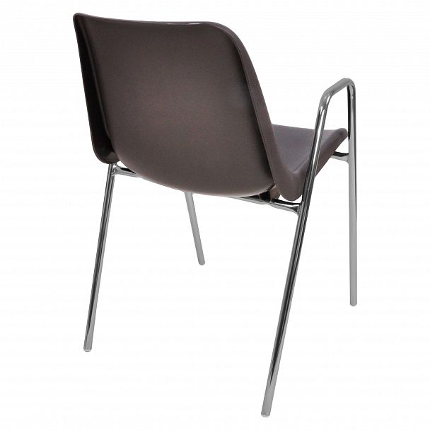 Стул Vicenza (4 высокие ножки c подлокотниками), каркас Хром, коричневый, стопируемый - Вид 2