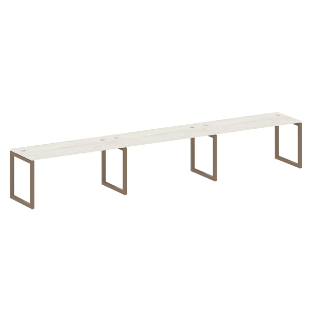 Metal System Quattro Р. ст. на 3 раб. места на О-образном м/к 50БО.СМ-3.4 Дуб наварра/Мокко металл 4800*720*750 - Вид 1